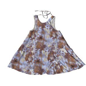 Silence + Noise SMALL Lined Rayon Summer Swing Mini Dress w Nape Tie Detail
